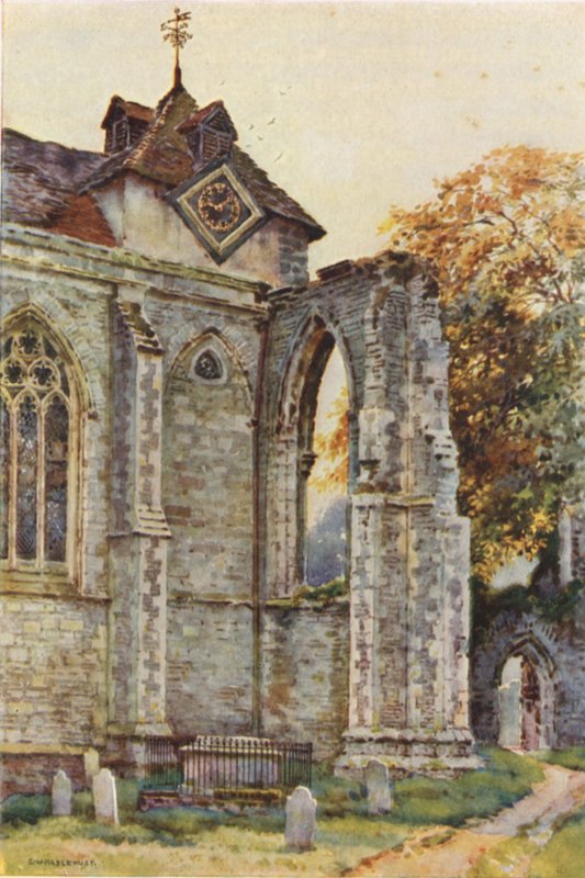 Igreja de Winchelsea (lito a cores) de Ernest William Haslehust