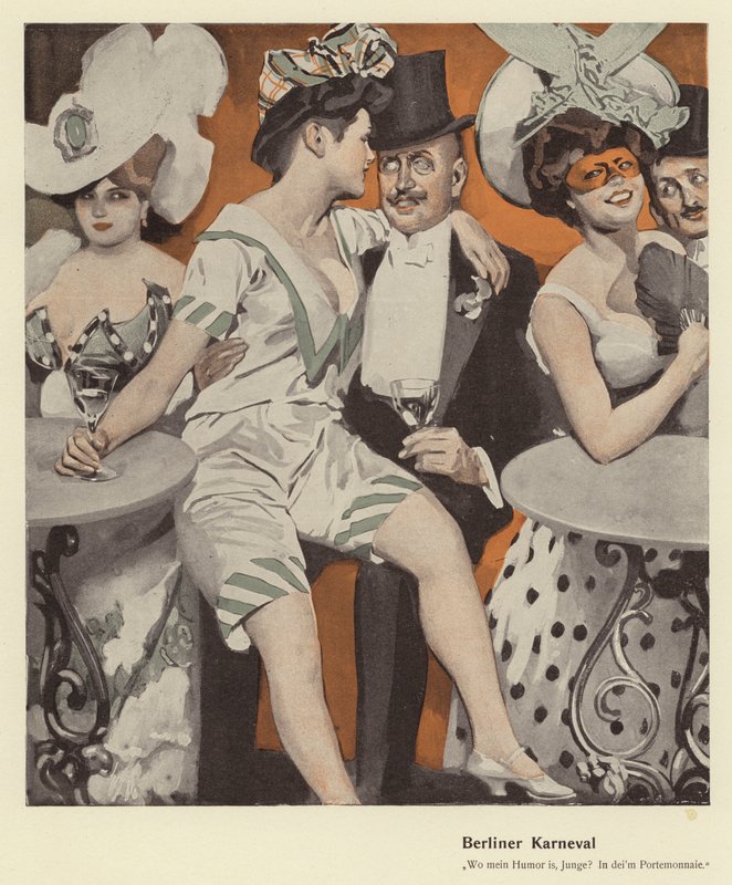 Carnaval de Berlim (lito colorido) de Ernst (after) Heilemann