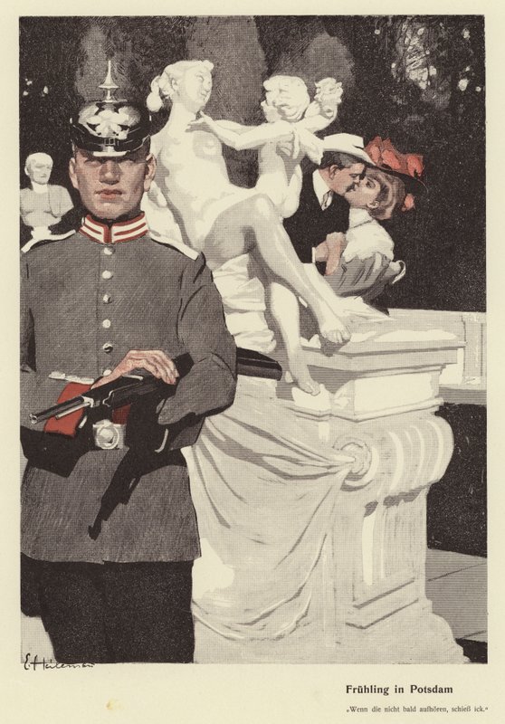 Primavera em Potsdam (cor litho) de Ernst (after) Heilemann