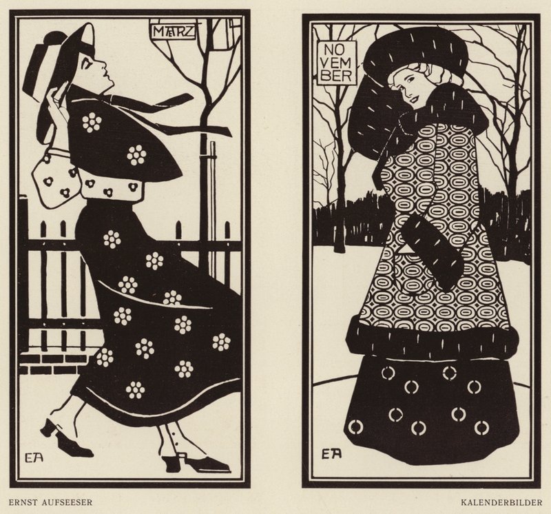 Imagens de calendário (litografia) de Ernst Aufseeser
