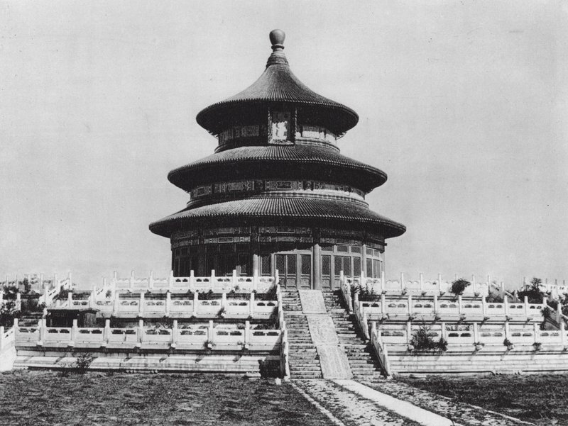 Pequim, Tien tan, Chihli, Templo do Céu, Sala das Orações Anuais (fotografia a preto e branco) de Ernst Boerschmann