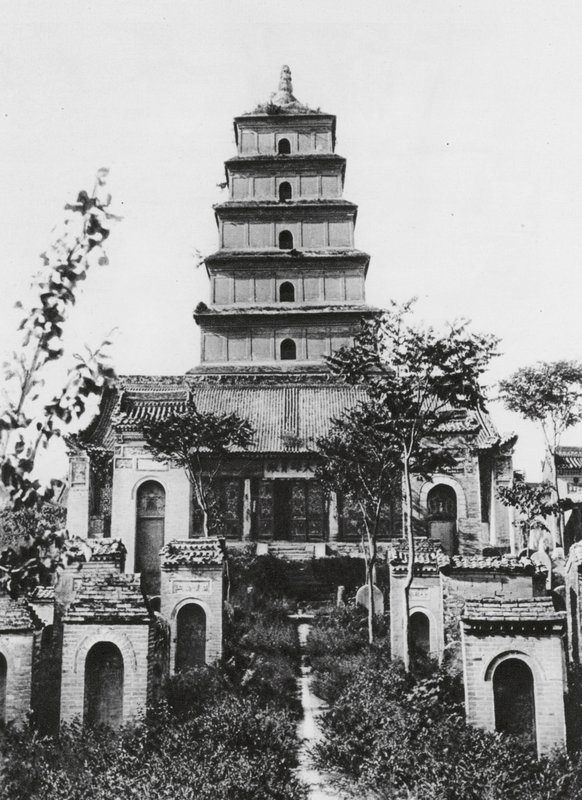 Sianfu, Ta yen ta, Shensi, Grande Pagode do Ganso Selvagem (fotografia a preto e branco) de Ernst Boerschmann
