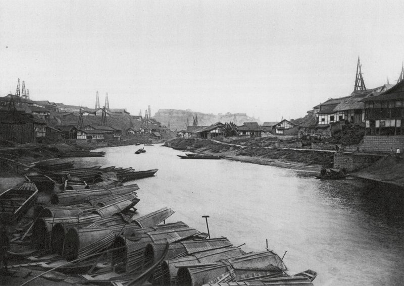 Tzeliutsing, Szechuan, O bairro industrial dos poços de sal (fotografia a preto e branco) de Ernst Boerschmann