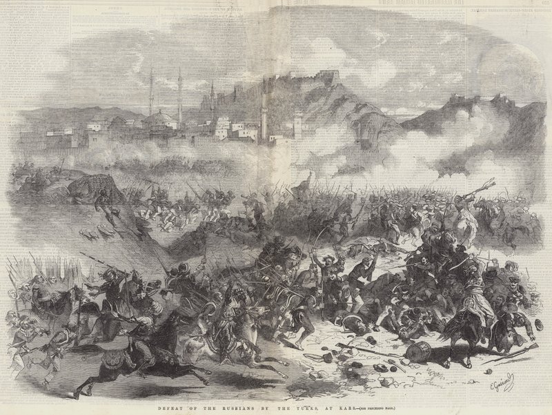 Derrota dos russos pelos turcos, em Kars de Eugen von Guerard