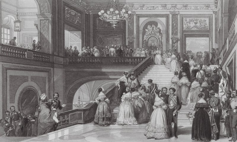 Grande festa, Palácio de Versalhes (gravura) de Eugene Louis (after) Lami