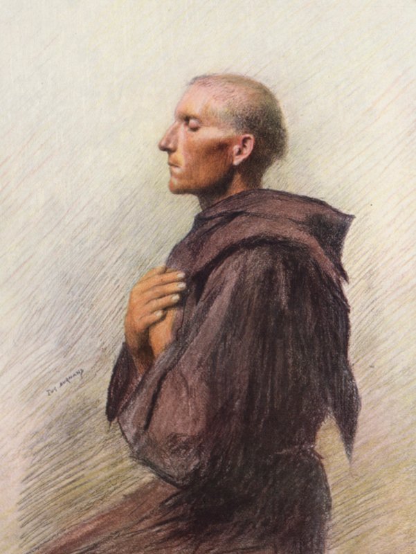 Frei Bernardo de Quintavalle (litografia a cores) de Eugene (after) Burnand