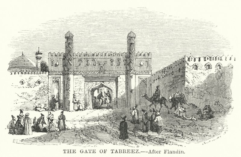 A Porta de Tabreez (gravura) de Eugene (after) Flandin