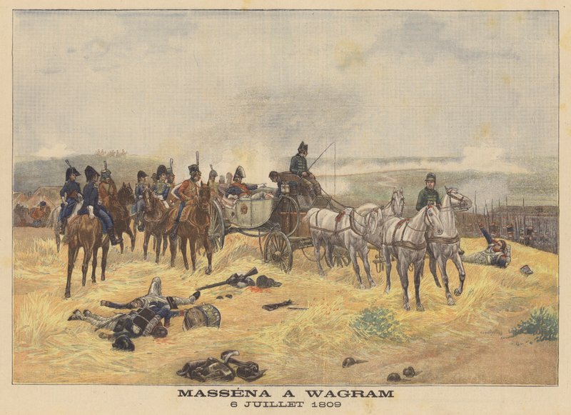 Marechal Massena na Batalha de Wagram, 6 de julho de 1809 de Eugene Chaperon