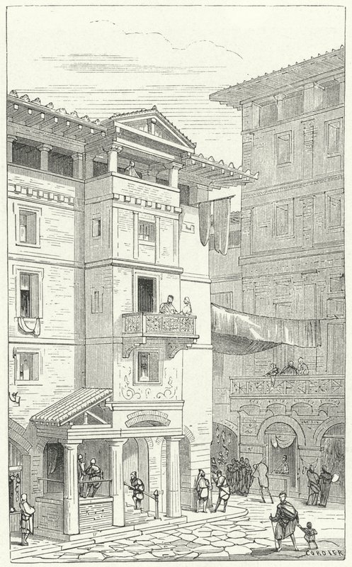 Rua na Roma Antiga de Eugene Emmanuel after Viollet le Duc
