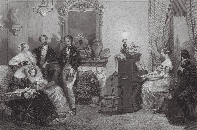 Um concerto em família (gravura) de Eugene Louis (after) Lami