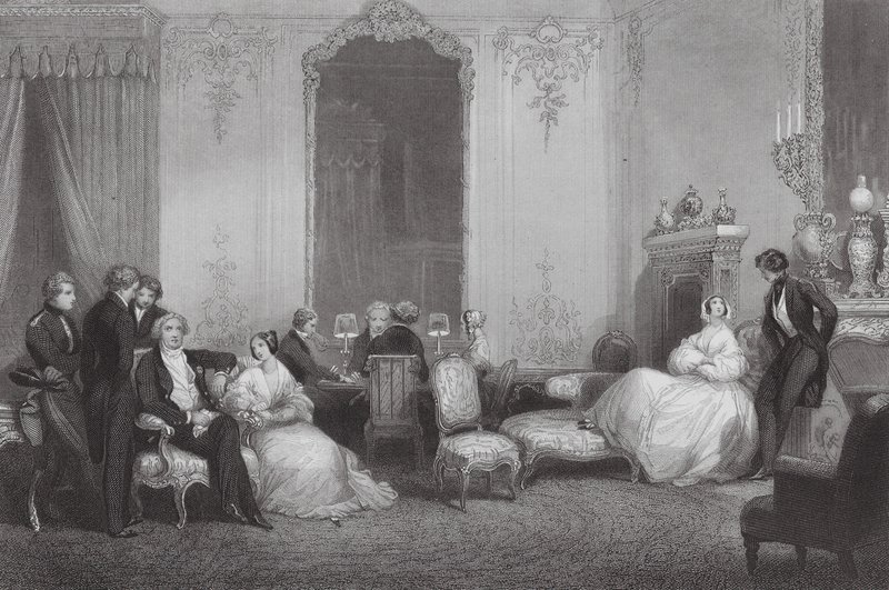 Uma família parisiense (gravura) de Eugene Louis (after) Lami