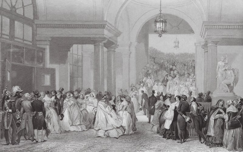 Saída da Ópera (gravura) de Eugene Louis (after) Lami