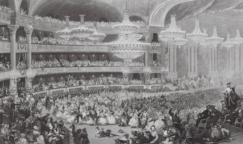 O Grande Bal Masque na Ópera (gravura) de Eugene Louis (after) Lami