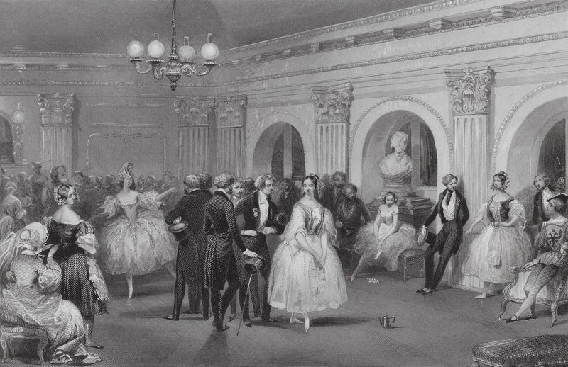 O Verde, Sala da Ópera (gravura) de Eugene Louis (after) Lami