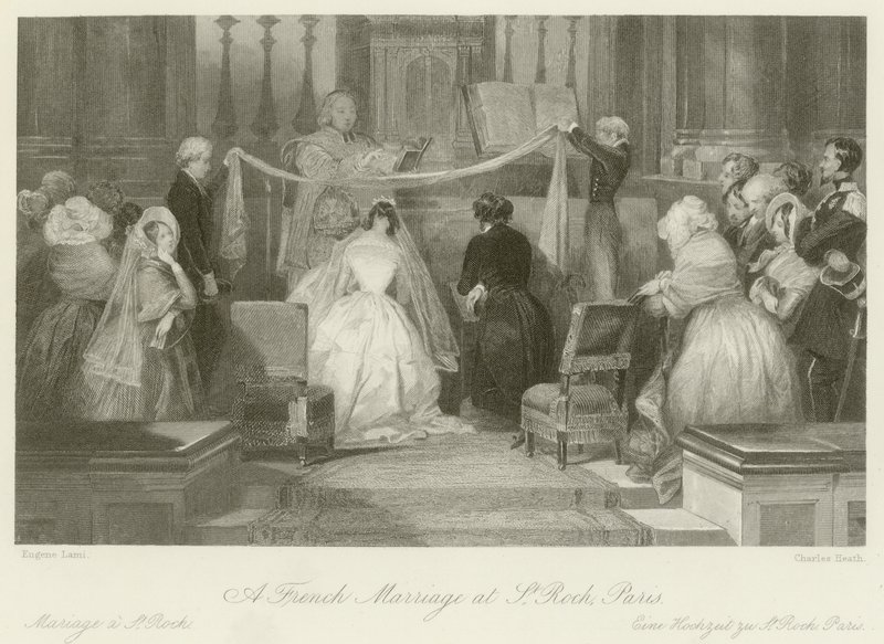 Um casamento francês em St Roch de Eugene Louis Lami