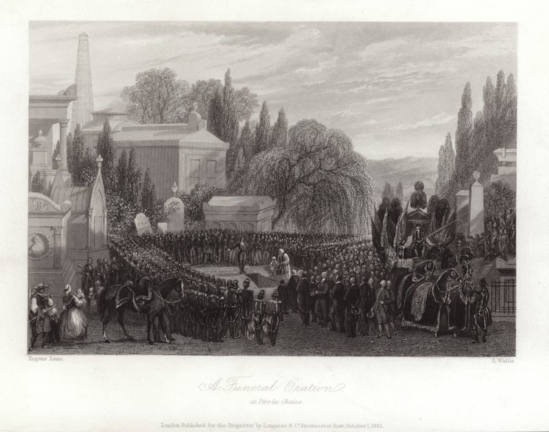 Uma oração fúnebre em Pere Lachaise de Eugene Louis Lami