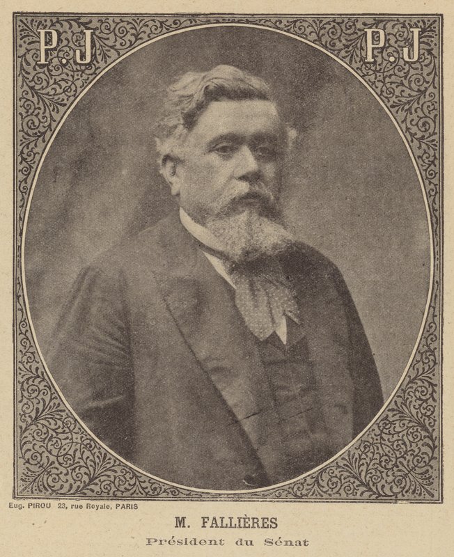 Armand Fallieres, presidente do Senado francês de Eugene Pirou