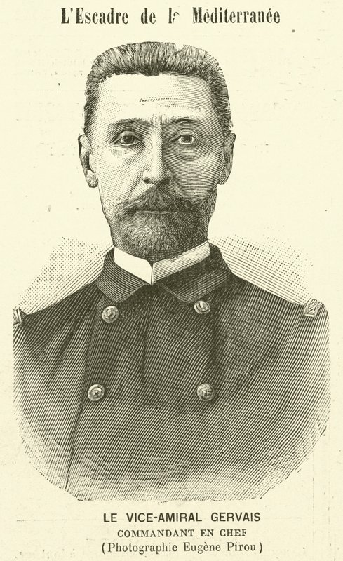 Vice-Almirante Gervais, comandante da frota mediterrânea francesa de Eugene Pirou