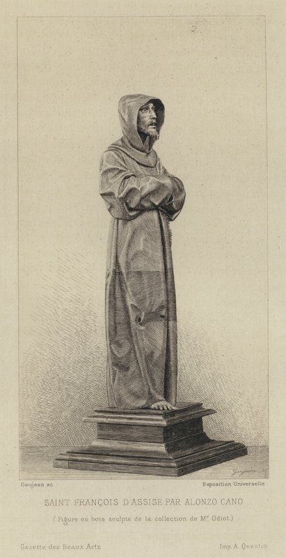 Figura de São Francisco de Assis em madeira de Alonzo Cano de Eugène Gaujean