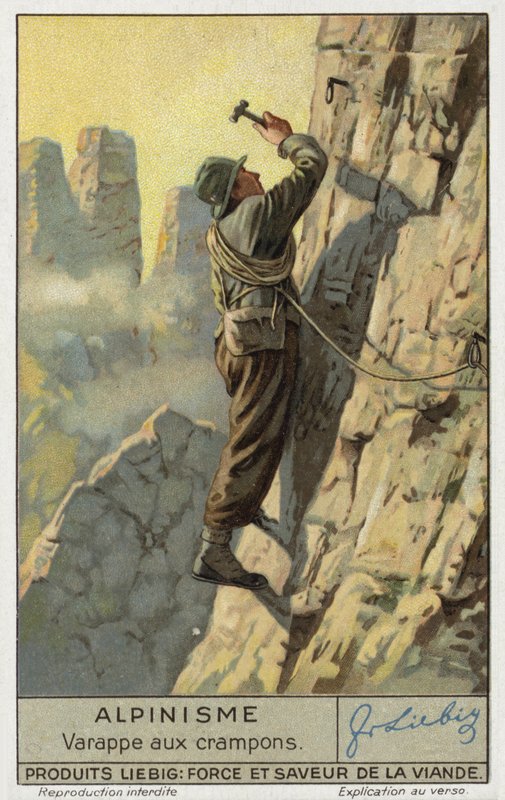 Escalada usando grampos (cromolitho) de European School