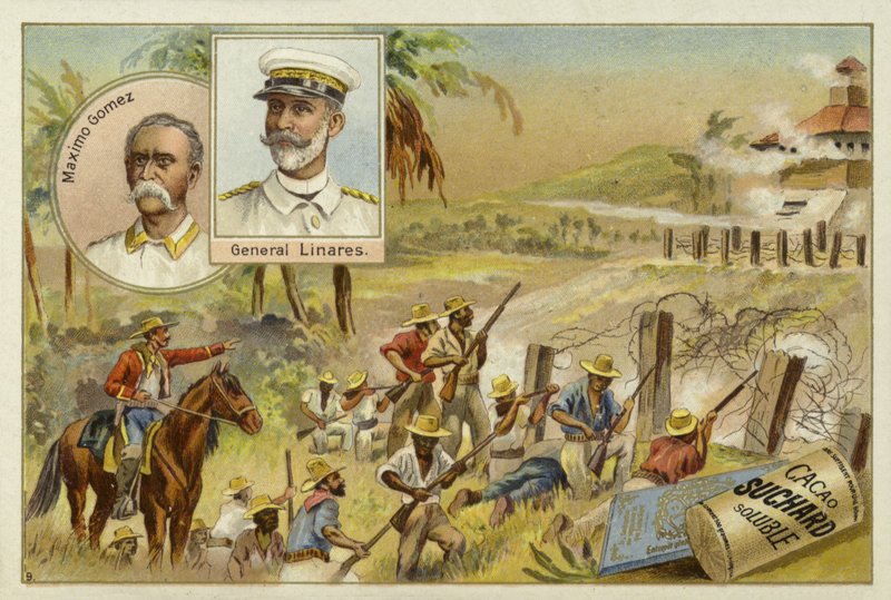 Maximo Gomez, comandante militar cubano e Arsenio Linares, general espanhol, Guerra da Independência de Cuba, 1895-1898 de European School