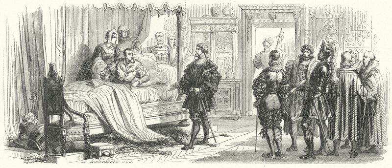 Encontro entre o Sacro Imperador Romano-Germânico Carlos V e seu prisioneiro, o rei Francisco I da França, em Madri, 1525 de European School