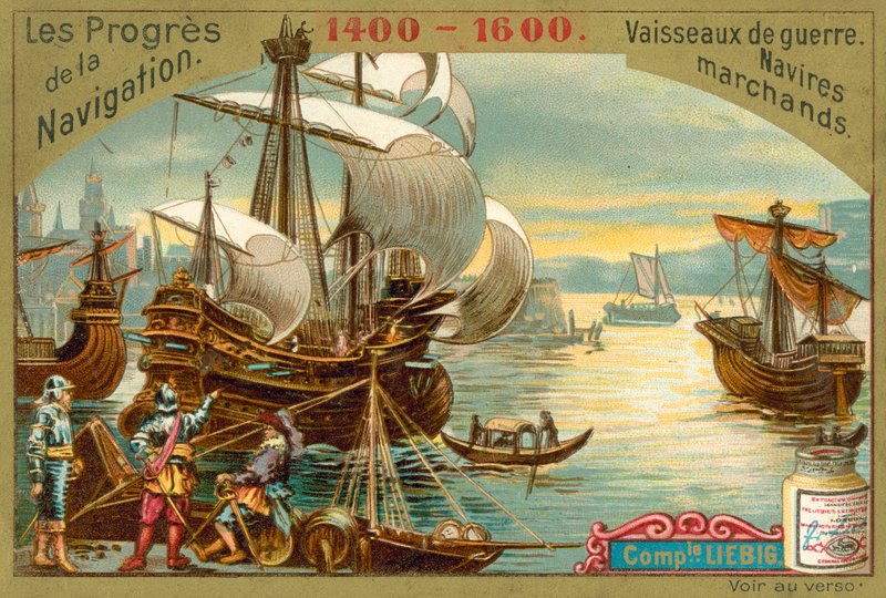 Navios mercantes e navios de guerra de 1400-1600 de European School