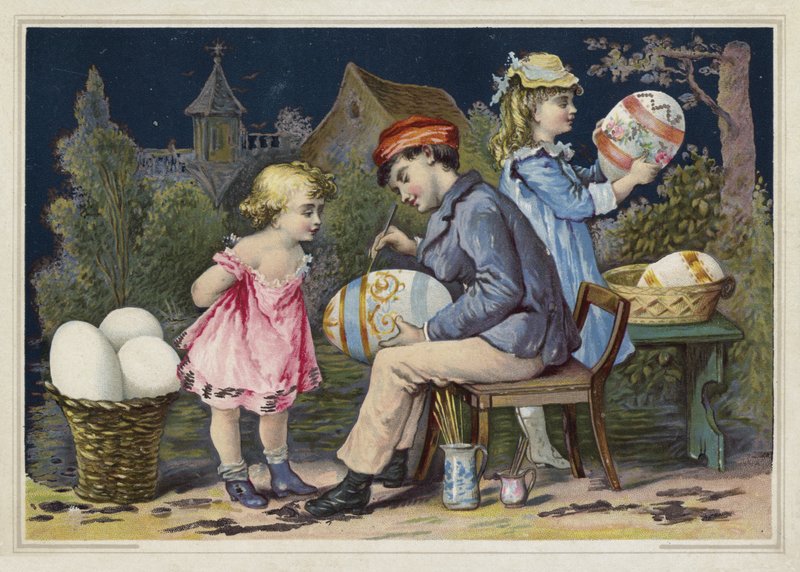 Pintando ovos de Páscoa de European School