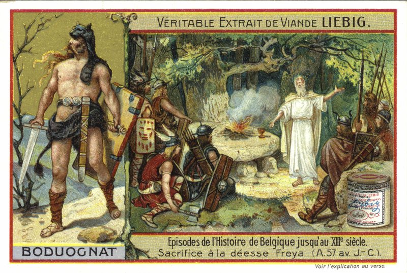 Retrato de Boduognat, chefe dos Nervi e sacrifício à Deusa Freya, 57 aC de European School