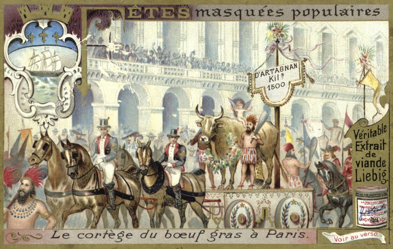 Procissão do touro gordo na terça-feira gorda, Paris de European School