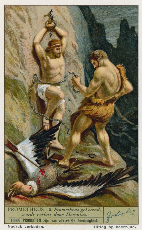 Prometeu liberado de suas correntes por Hércules de European School