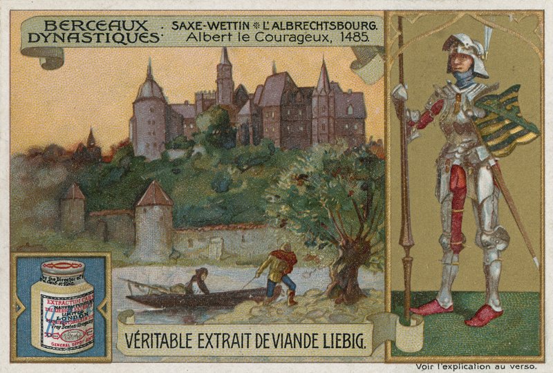 Saxe-Wettin: o Albrechtsburg e Albert o negrito, duque da Saxônia, 1485 de European School