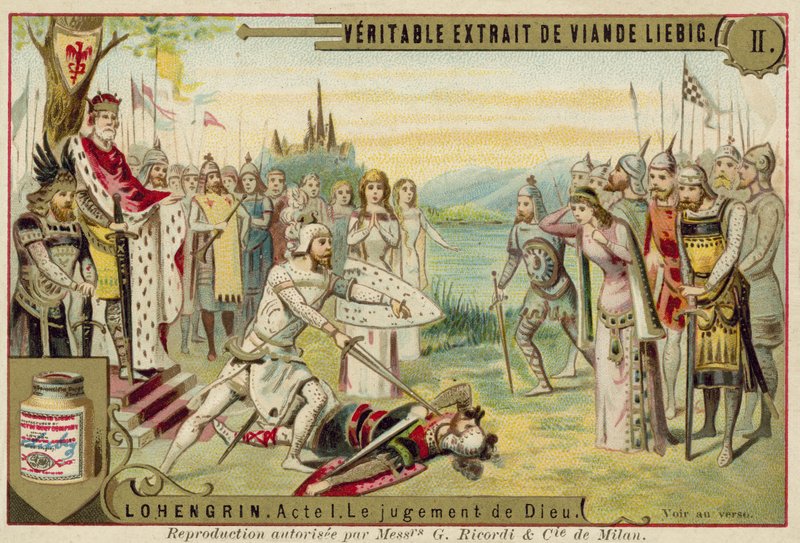 Cena da ópera de Richard Wagners Lohengrin de European School