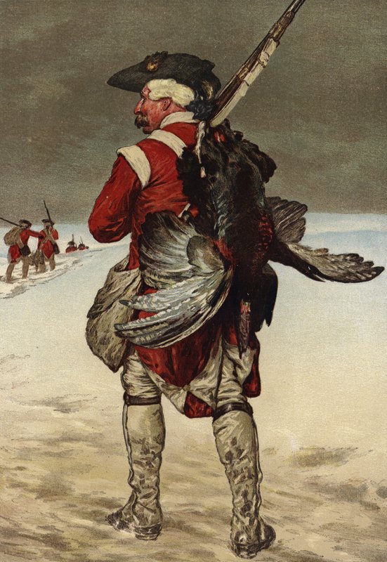 Soldado, carregando um peru de European School