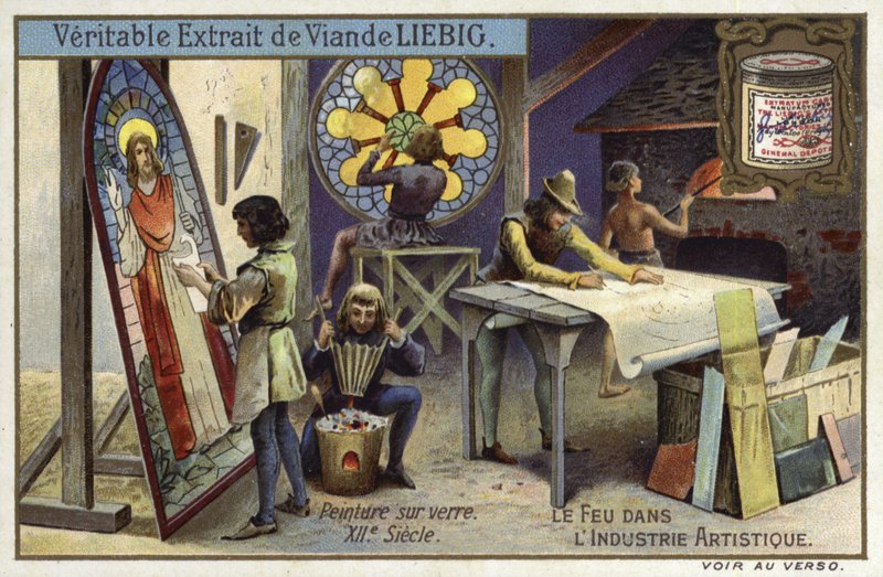 Fabricação de vitrais, século 12 de European School