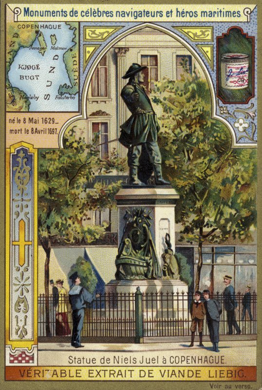 Estátua, de, Niels, Juel, Dano-norueguês, almirante, copenhaga de European School