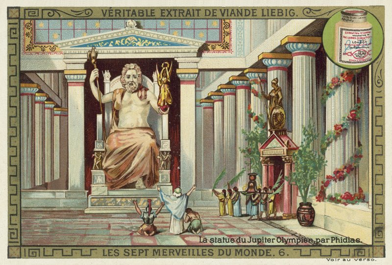Estátua, de, zeus, em, olympia, grécia, por, phidias de European School