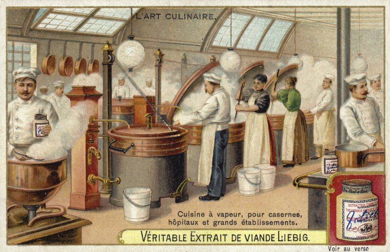 Cozimento a vapor, para quartéis, hospitais e grandes estabelecimentos de European School