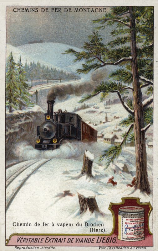 Locomotiva a vapor, ligado, a, Brocken, estrada ferro, Harz, montanhas, alemanha de European School