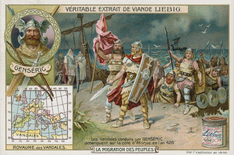 Os vândalos liderados por terra de Genseric na costa da África, 428 de European School