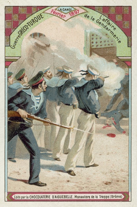 O caso da Gendarmaria, Chania, Creta, Guerra Greco-Turca, fevereiro de 1897 de European School