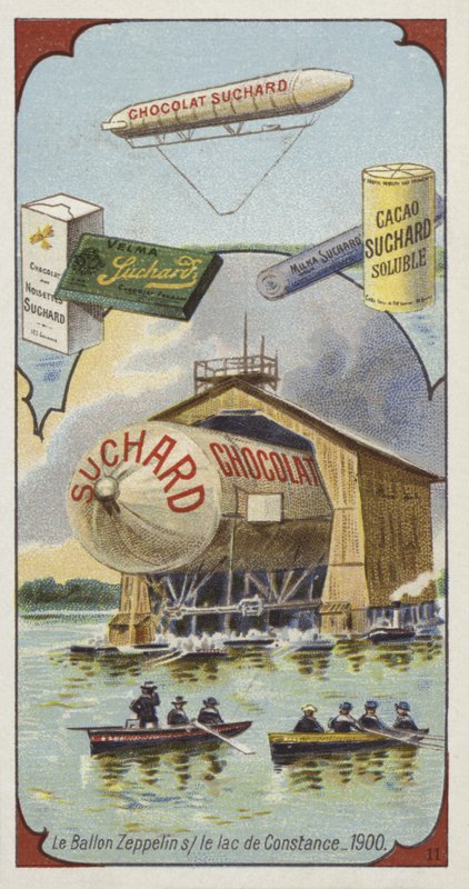 O dirigível Zeppelin no Lago Constance, 1900 de European School