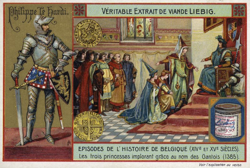 As três princesas implorando por misericórdia em nome do povo de Ghent, 1385 de European School