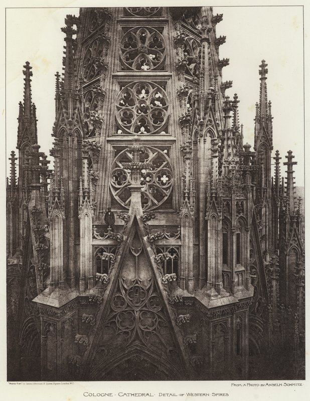 Catedral de Colónia, Detalhe de Spires Ocidental (foto a p/b) de European Photographer
