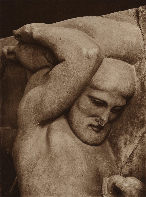 Olímpia, Hércules, a partir de um metope (fotografia a preto e branco) de European Photographer