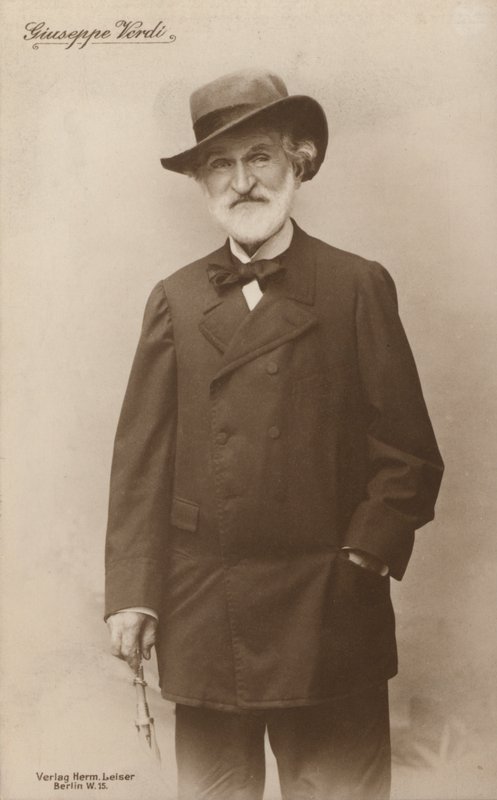 Retrato de Giuseppe Verdi, compositor de ópera (fotografia a preto e branco) de European Photographer