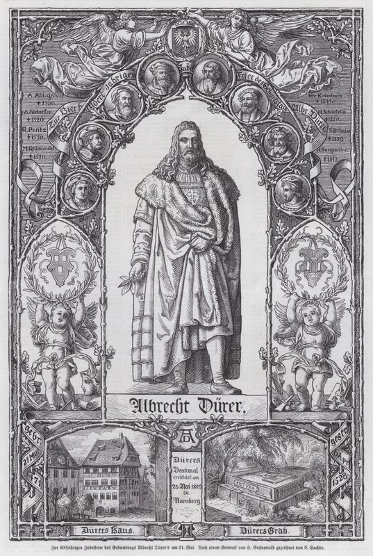 400º aniversário do nascimento do artista alemão Albrecht Durer (gravura) de European School
