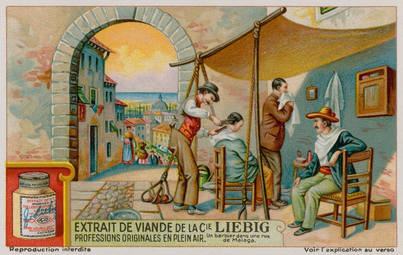 Um barbeiro na rua em Málaga de European School