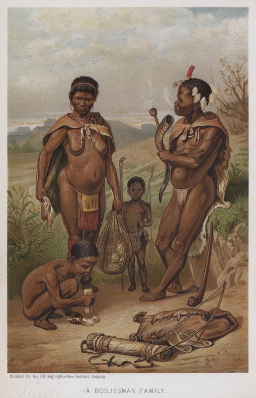 Uma Família Bosjesman (chromolitho) de European School