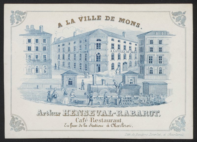A La Ville De Mons, Arthur Henseval-Rabarot, Cafe Restaurant (gravura) de European School